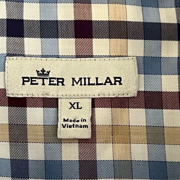 Peter Millar Mens Plaid Long Sleeve Shirt Size XL Button Down Casual Office Golf - Picture 5 of 6